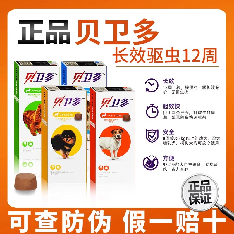 进口贝卫多体外长效驱虫药小中大型犬狗狗默沙东驱杀蜱虫虱子跳蚤