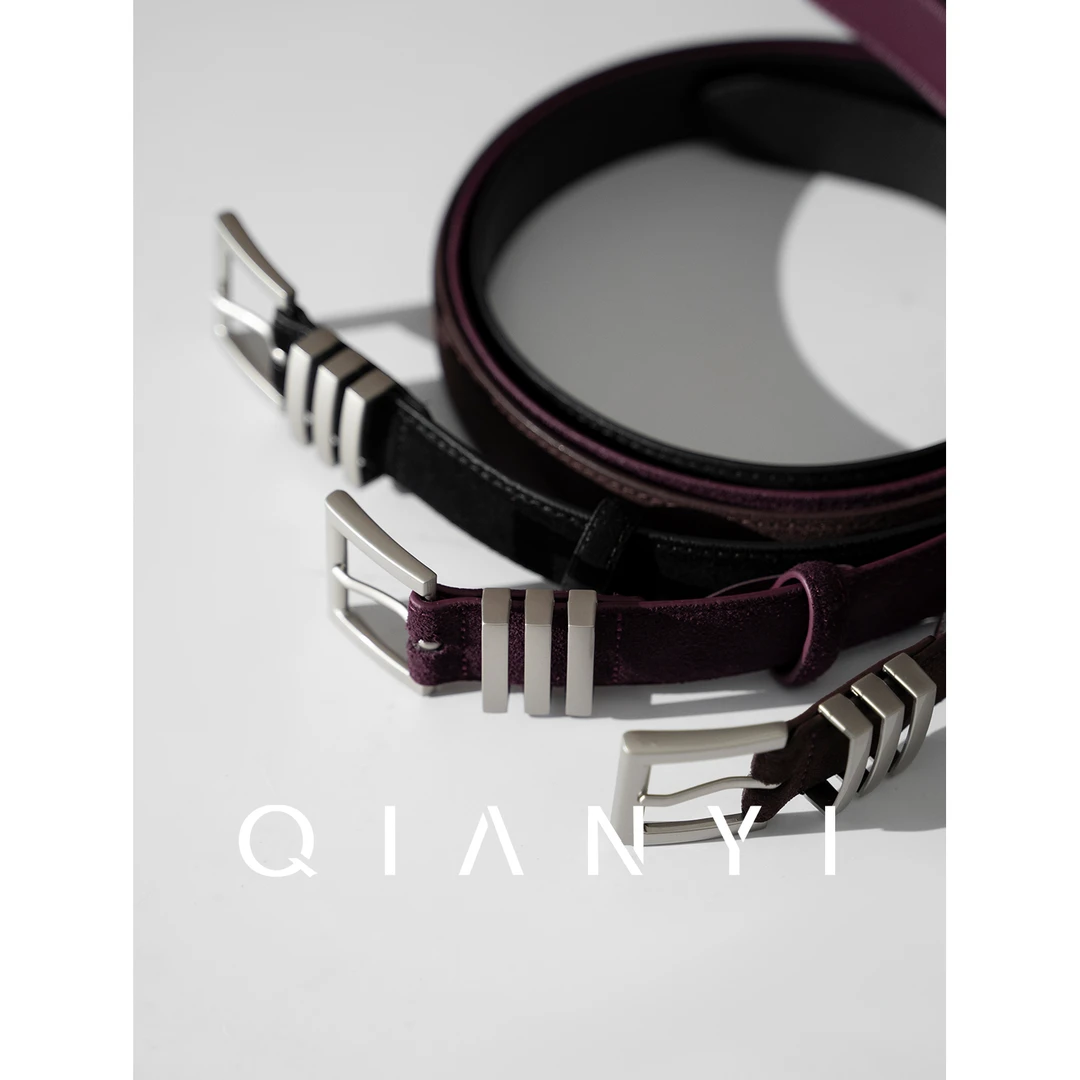 纤屹2024新款时尚百搭真皮皮带简约纯色复古轻奢经典女款腰带