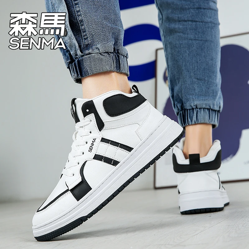 SENMA/森马男鞋2024春季新款休闲板鞋爆款潮流运动百搭中帮小白鞋