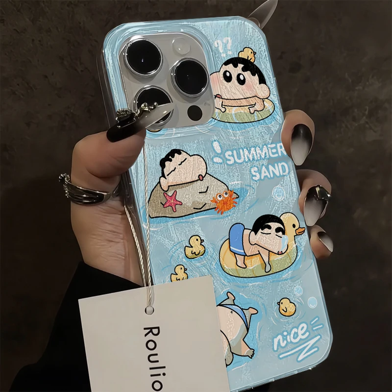BANCA沙滩小新羽纱壳iPhone15/14promax手机壳苹果13高级12新款11