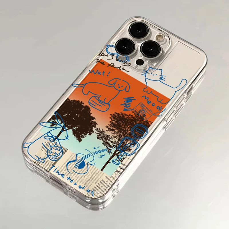 BANCA落日猫咪小狗适用iPhone16手机壳苹果15华为oppo小米14vivo