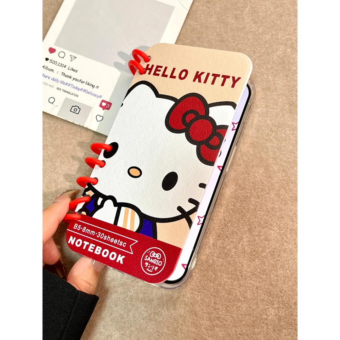 BANCA凯蒂猫翻盖笔记本适用苹果16promax手机壳15闺蜜款14套13/12