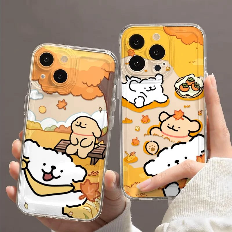 BANCA秋日柿子小狗适用iphone16/15手机壳苹果14小米vivo华为oppo