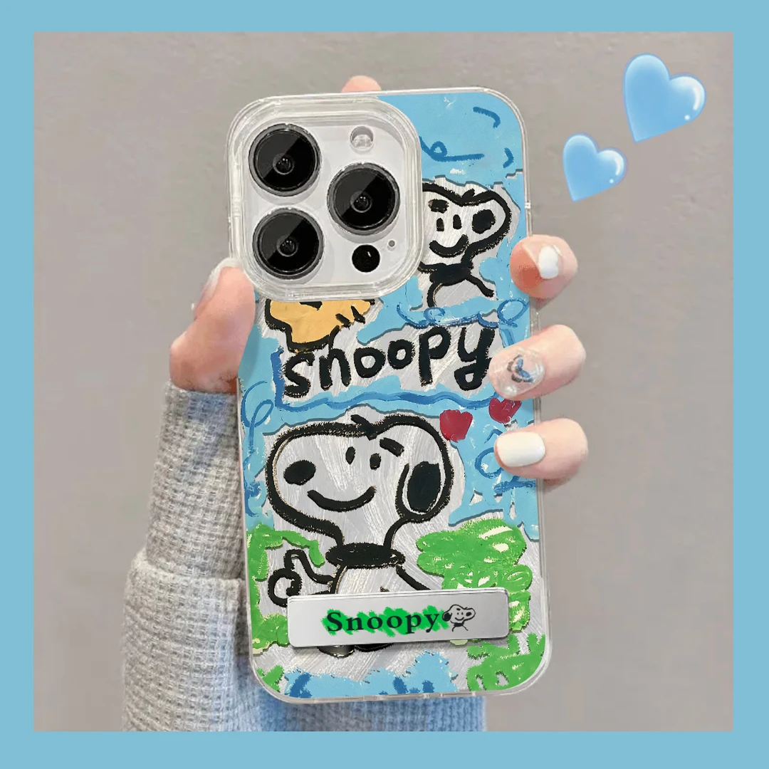 BANCA涂鸦努比支架华为小米苹果15手机壳iPhone14Promax13/12女款