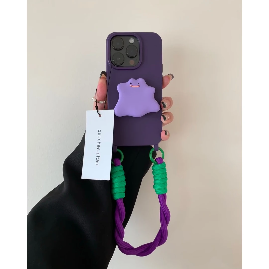 BANCA赵露思同款小怪兽支架iPhone15promax手机壳苹果13斜挎12/11