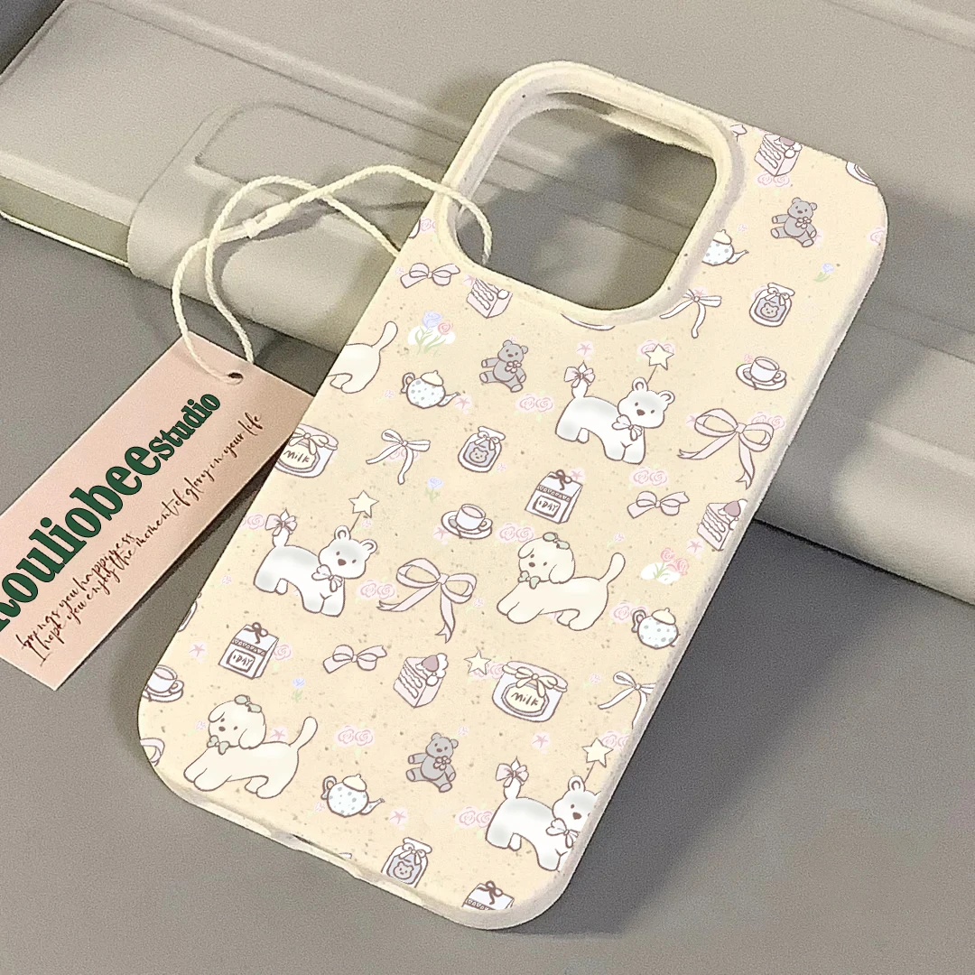 BANCA碎花小狗小麦壳苹果15手机壳iphone13/14promax全包12防摔11