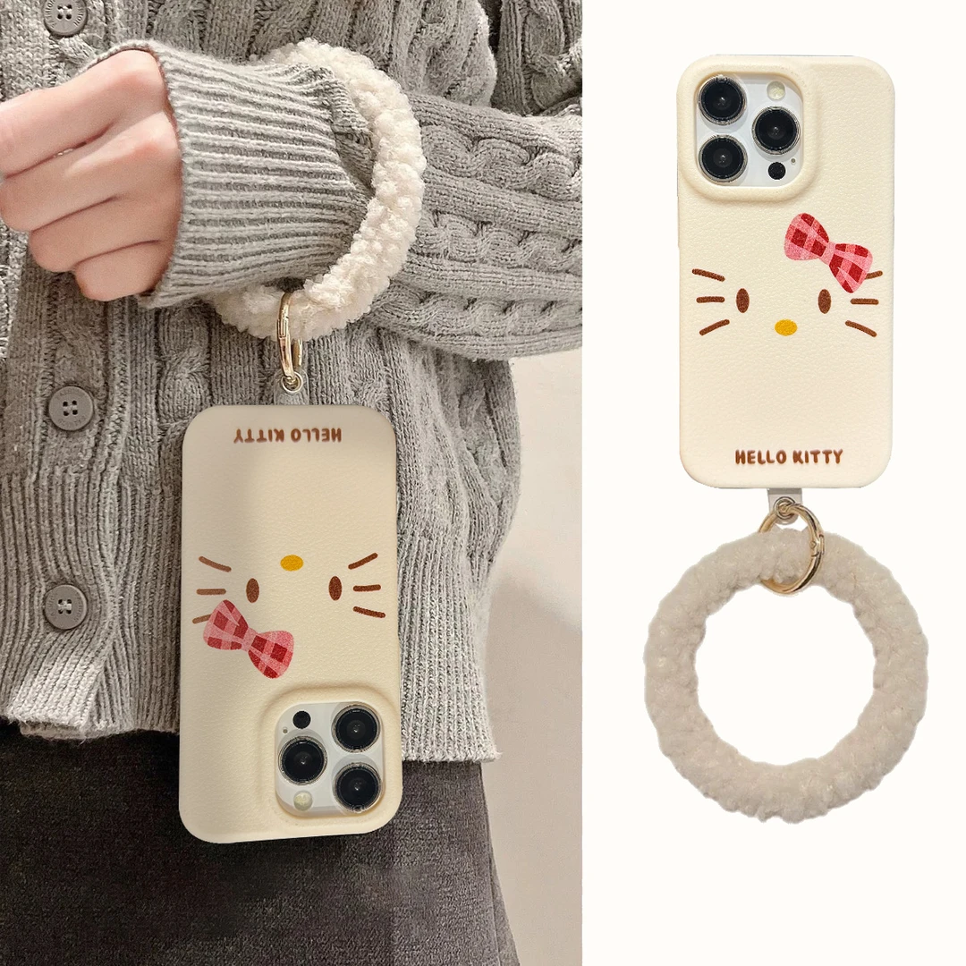 BANCAkitty毛绒挂绳适用iPhone16pro苹果15/14/13华为P70手机壳女