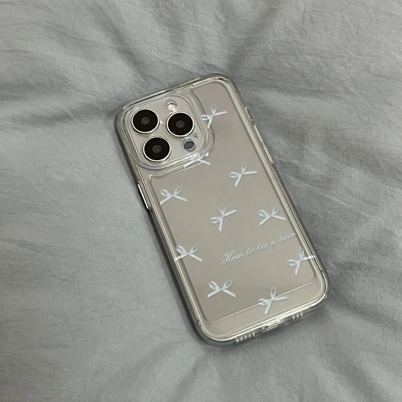 BANCAins风蓝色蝴蝶结iphone15/13苹果14手机壳华为vivo小米oppo