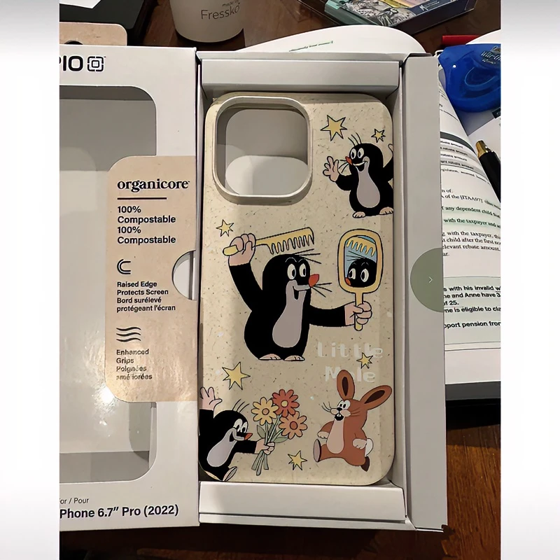 BANCA梳头鼹鼠小麦壳苹果15手机壳iphone13/14promax防摔12可爱11