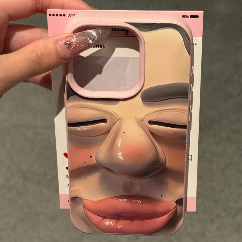 BANCA香肠嘴小丑适用苹果16promax手机壳15荔枝纹14软壳12小众套