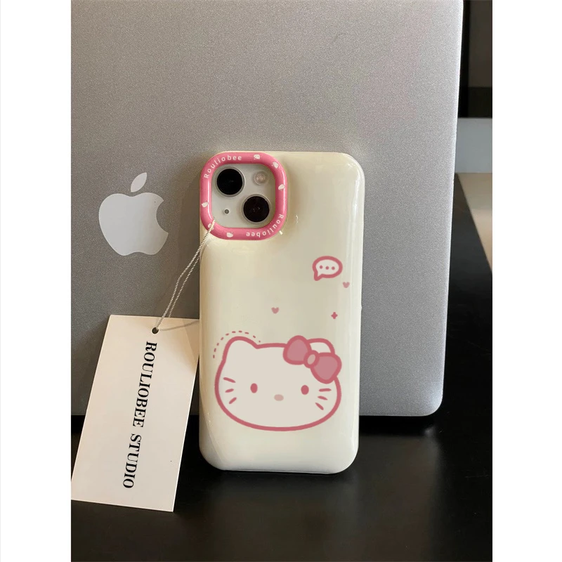 BANCA可爱粉头KT猫苹果15手机壳iphone13/14promax防摔12全包软11