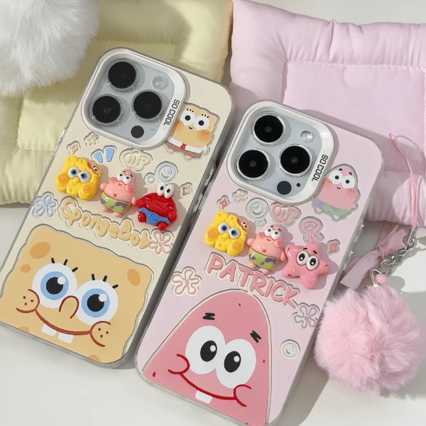 BANCA立体海绵宝宝iphone15苹果14/13promax手机壳11派大星12华为