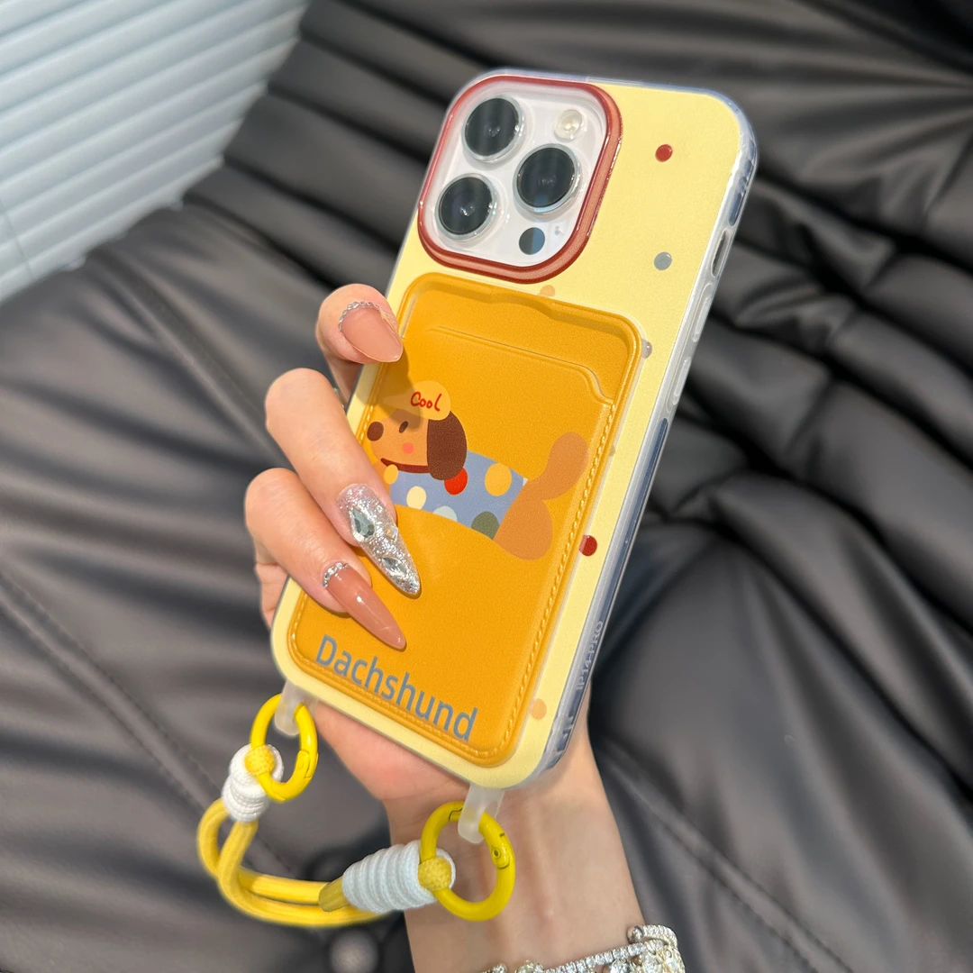 BANCA腊肠狗卡包挂绳适用苹果15/14/13promax手机壳华为/oppo小米