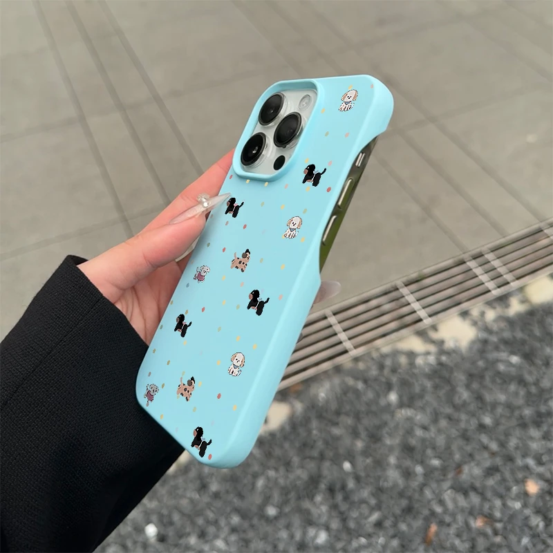 BANCA波点奔跑小狗半包款软壳适用苹果16promax手机壳iphone14/15