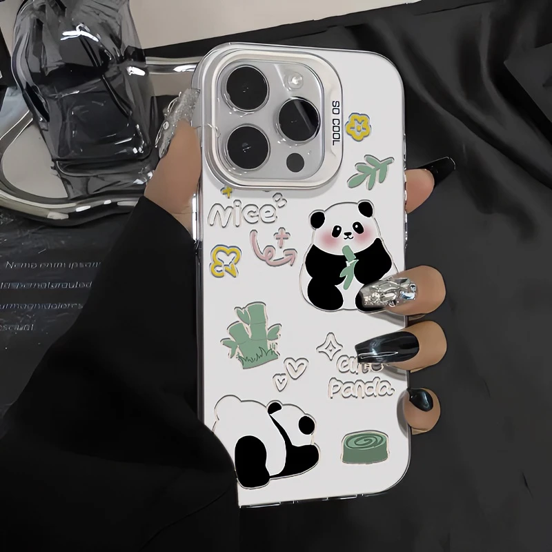 BANCA可爱竹子熊猫iphone15/14/13/12promax手机壳华为oppo小米14