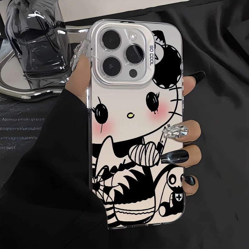 BANCA暗黑风KT猫苹果15手机壳iPhone13/14promax高级12/11元气壳x