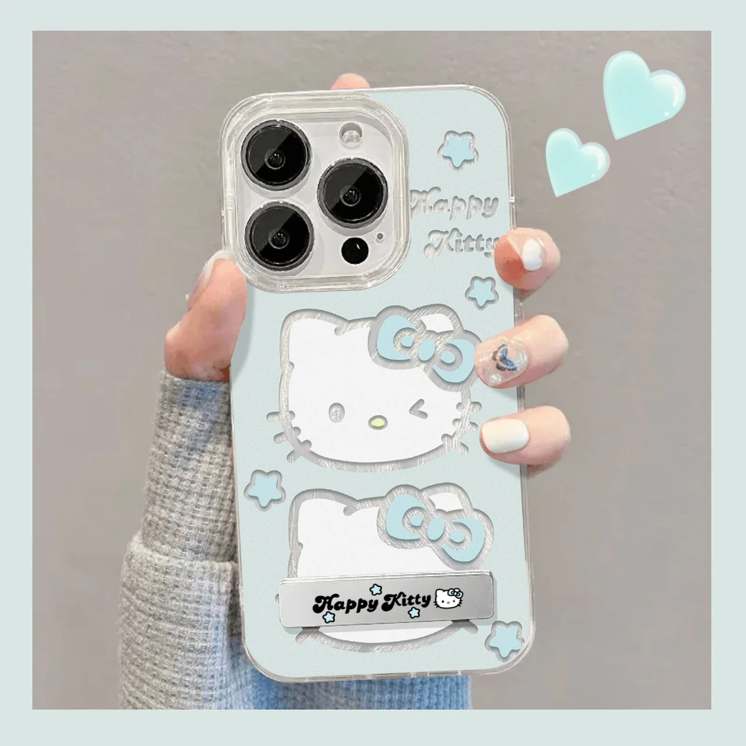 BANCA氧气感蓝色KT支架华为小米苹果15手机壳iPhone14Promax13/12