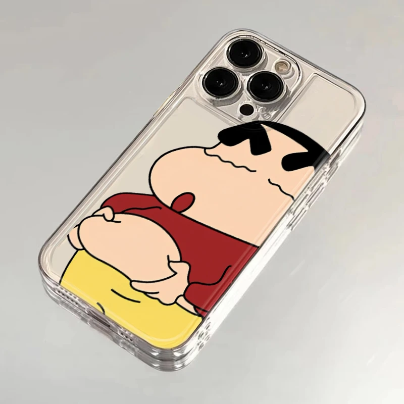 BANCA可爱捏肚皮小新iphone15/13苹果14手机壳12华为vivo小米oppo