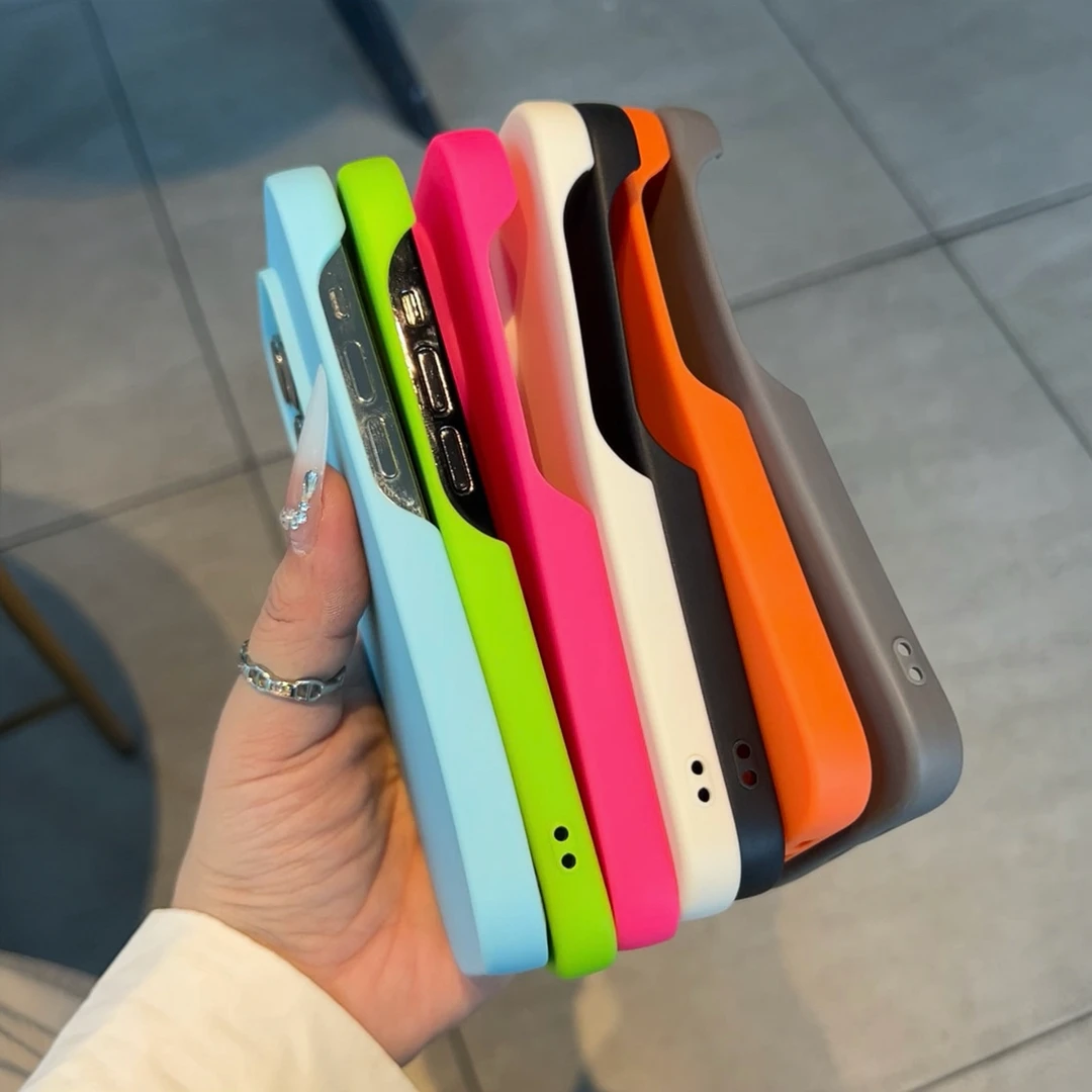 BANCA半包纯色磨砂大孔iPhone15promax苹果14手机壳12情侣13/11男