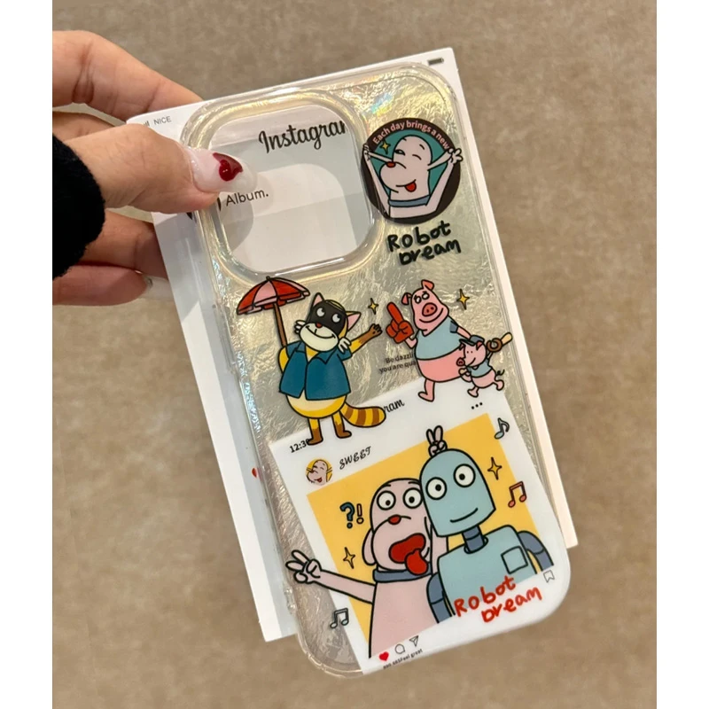 BANCA机器人小狗相片适用苹果16手机壳iphone15/14promax冰川壳13