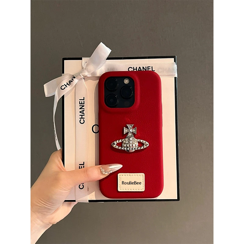 BANCA喜庆ins星球适用iPhone16pro皮纹苹果15/14/13手机壳华为P70