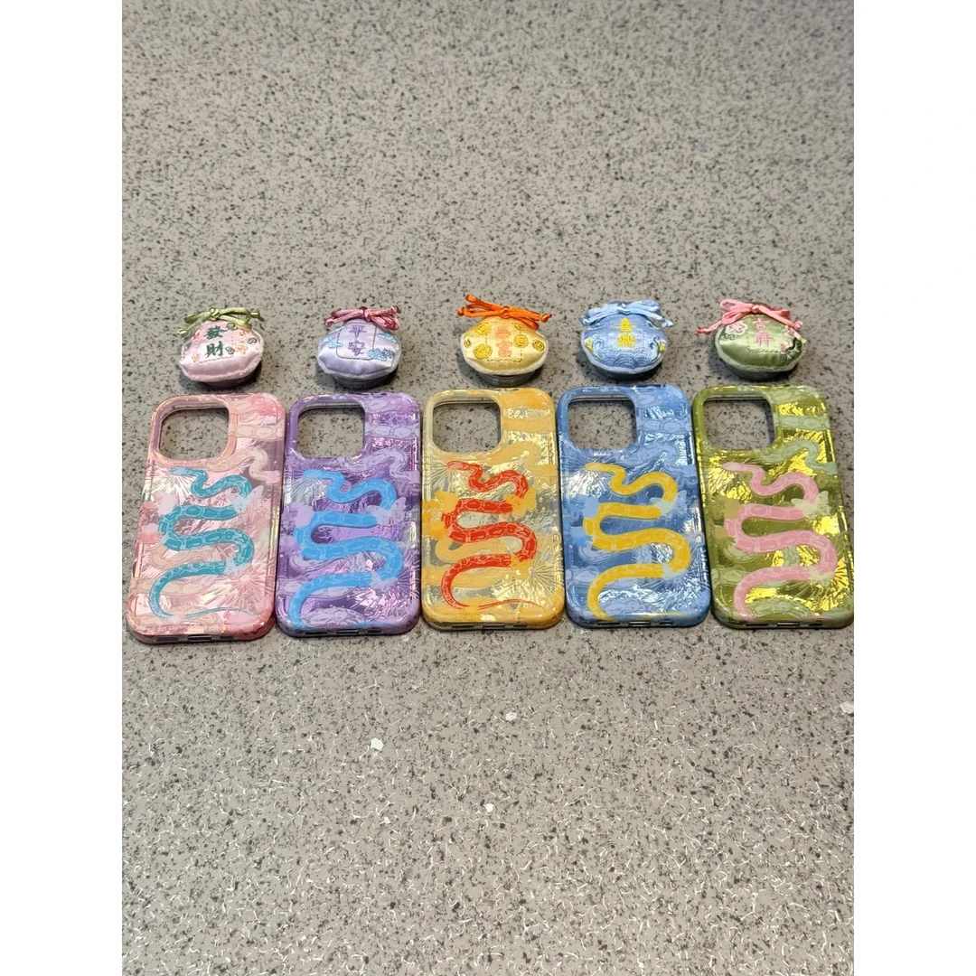 BANCA国风蛇年福袋支架适用iPhone16/15手机壳华为vivo小米14oppo