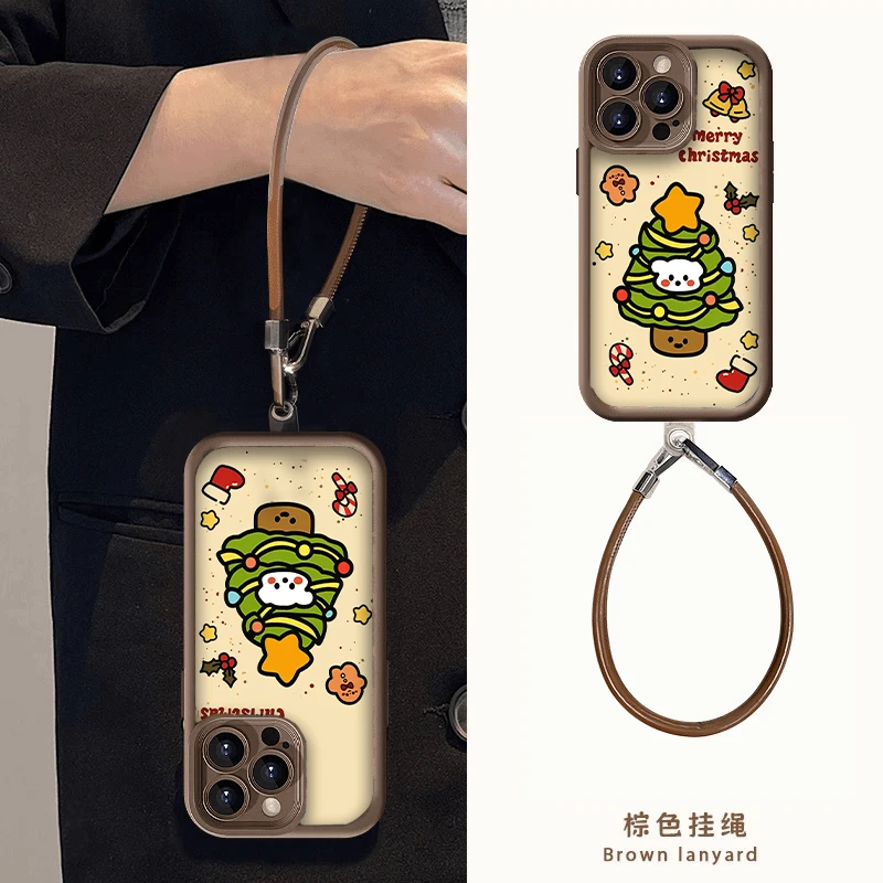 BANCA秋冬圣诞树小狗皮纹适用苹果16/15手机壳华为vivo小米14oppo