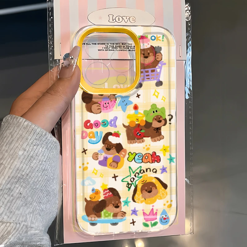 BANCA涂鸦黄格腊肠狗iphone15/13苹果14手机壳华为vivo小米oppo套