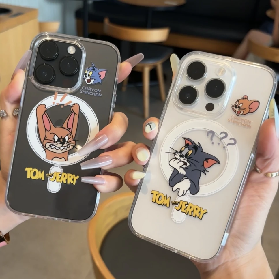 BANCA创意猫和老鼠磁吸圈适用iPhone15手机壳14promax苹果13/12防