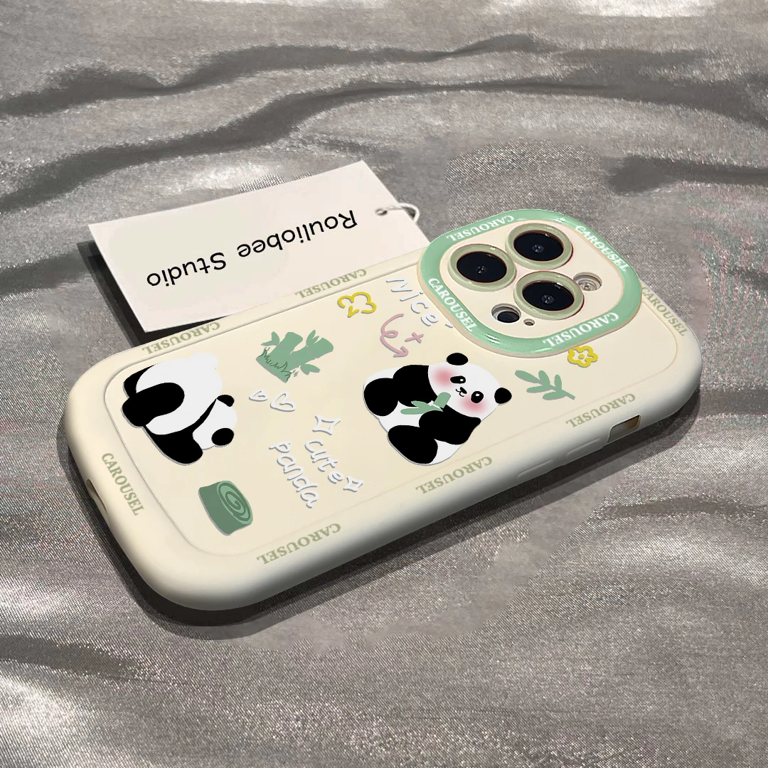 BANCA可爱国宝熊猫泡芙壳iPhone15/14手机壳苹果小米vivo华为oppo