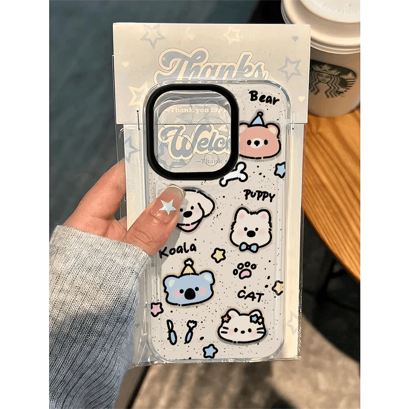 BANCA泼墨小动物头像适用iphone15苹果14手机壳华为vivo小米oppo