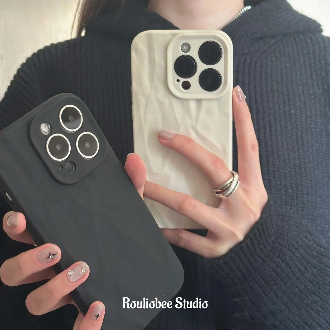 BANCA高级百搭褶皱iPhone15Promax手机壳苹果13/14新款12全包11软