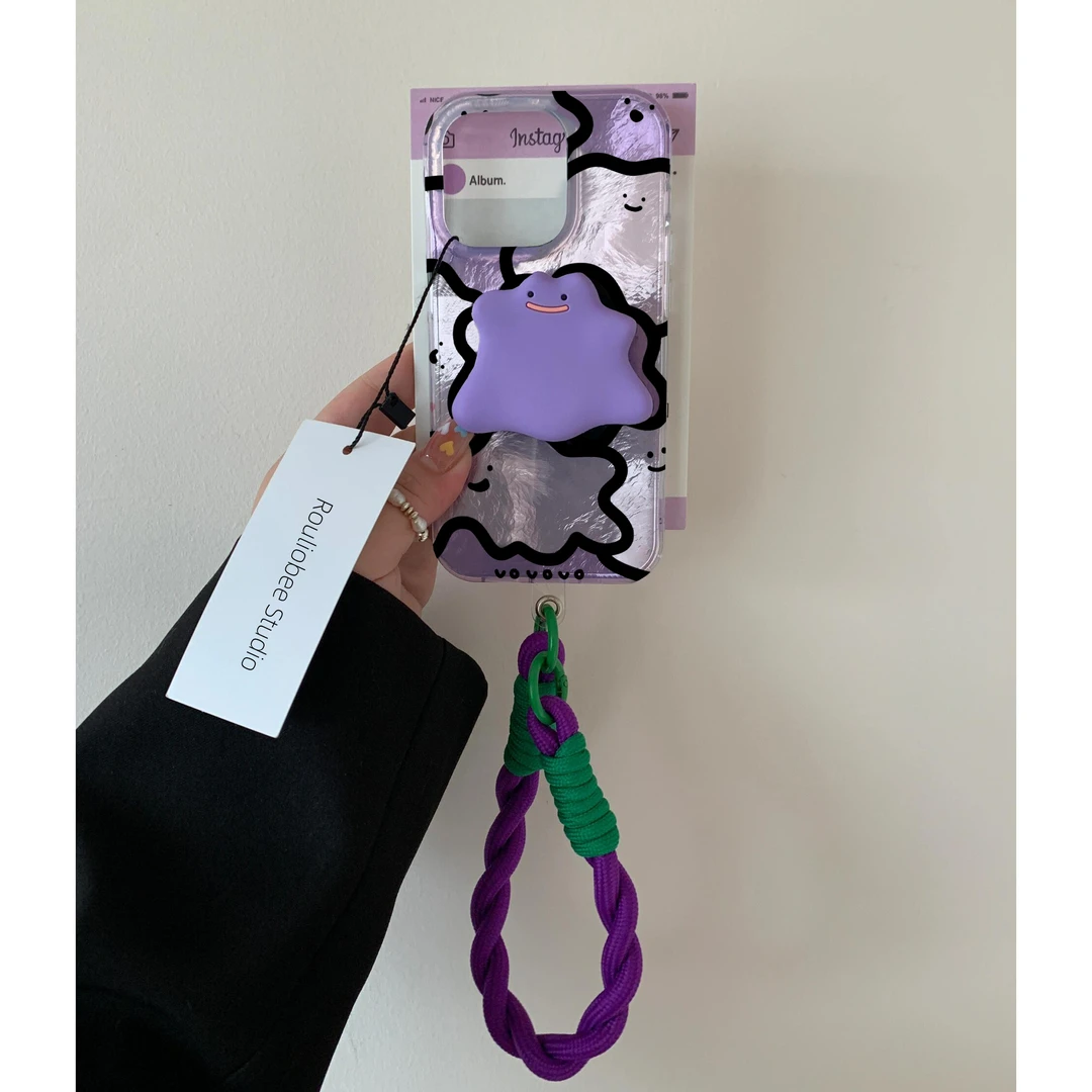 BANCA紫小怪兽支架挂绳iphone15/14/13手机壳华为p70/vivo小米opp