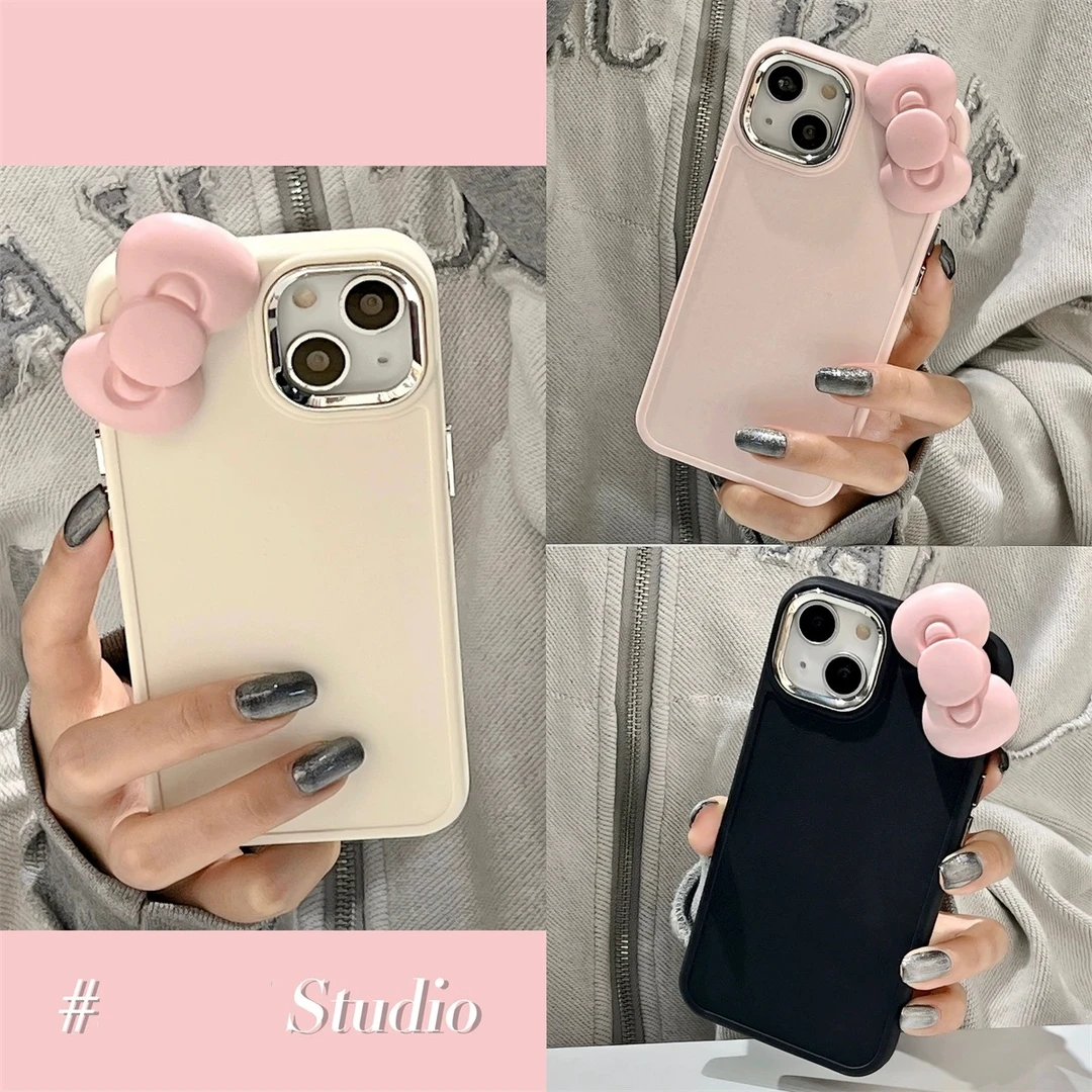 ins粉色蝴蝶结苹果13手机壳iphone14promax防摔12/11可爱xs女款xr