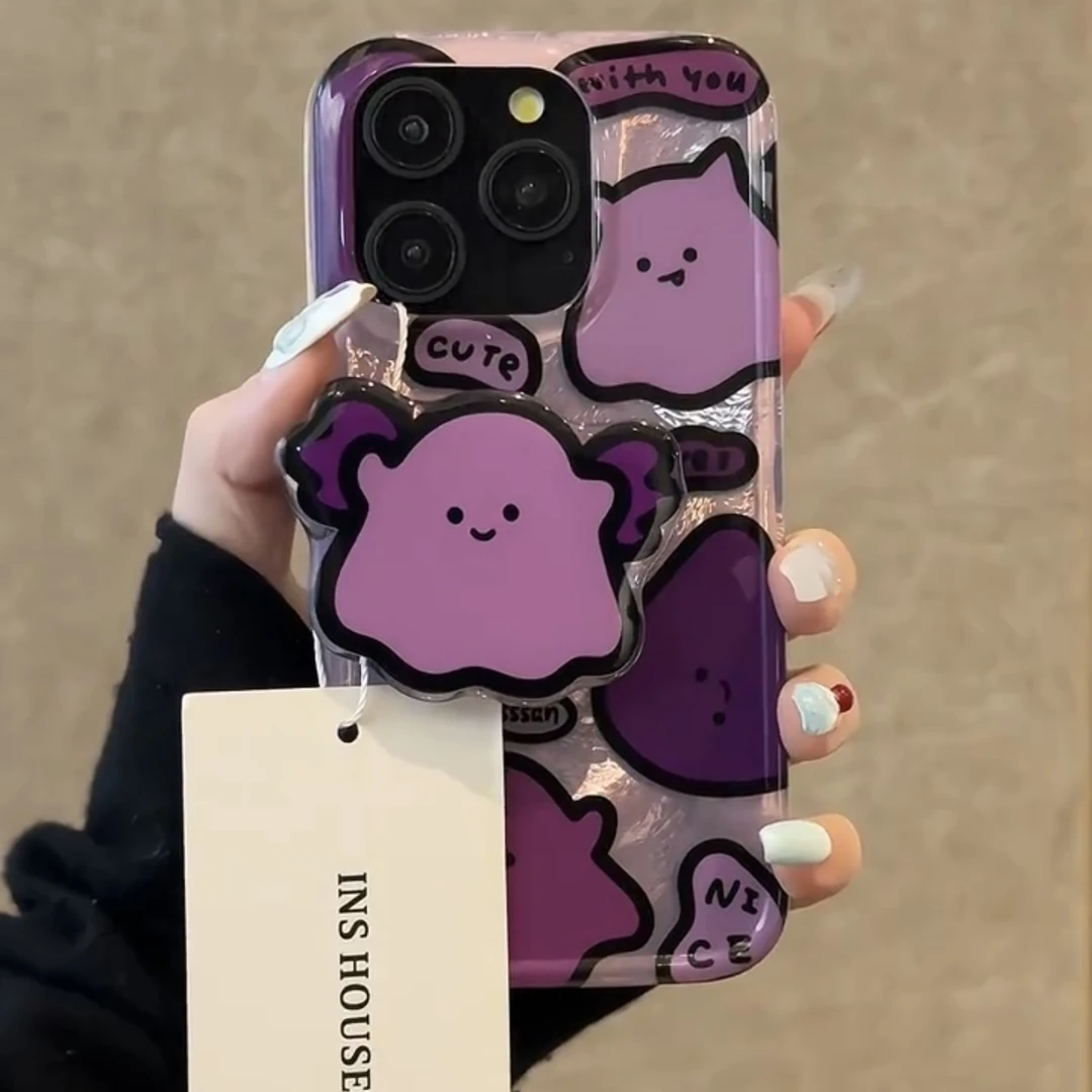 BANCA紫色小怪兽支架适用苹果15promax华为p70/vivo/oppo小米14手