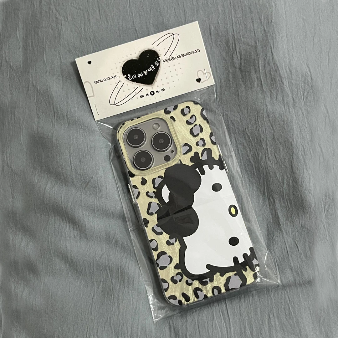 BANCA豹纹Kitty猫适用iphone16/15/14羽纱手机壳vivo华为oppo小米