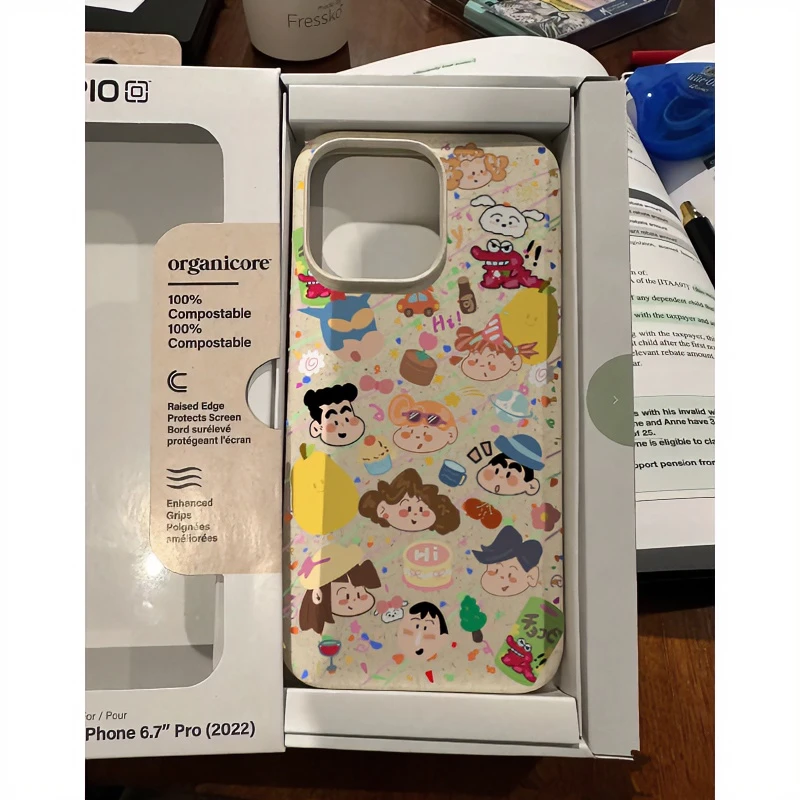 BANCA涂鸦卡通小麦壳苹果15手机壳iphone13/14promax防摔12全包11