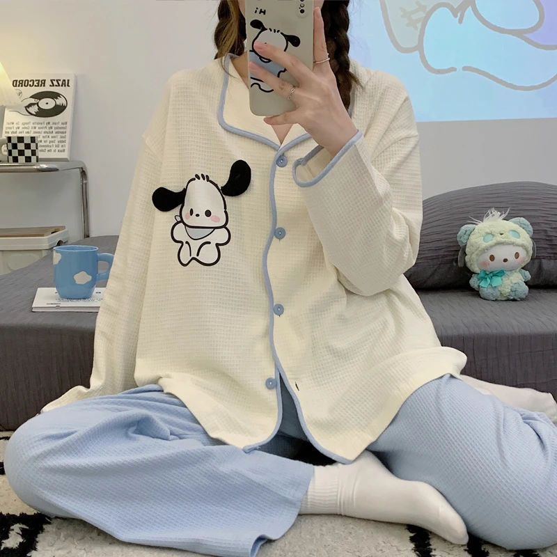 新款睡衣女春秋季套装长袖网红甜美大码宽松居家出门款女士家居服