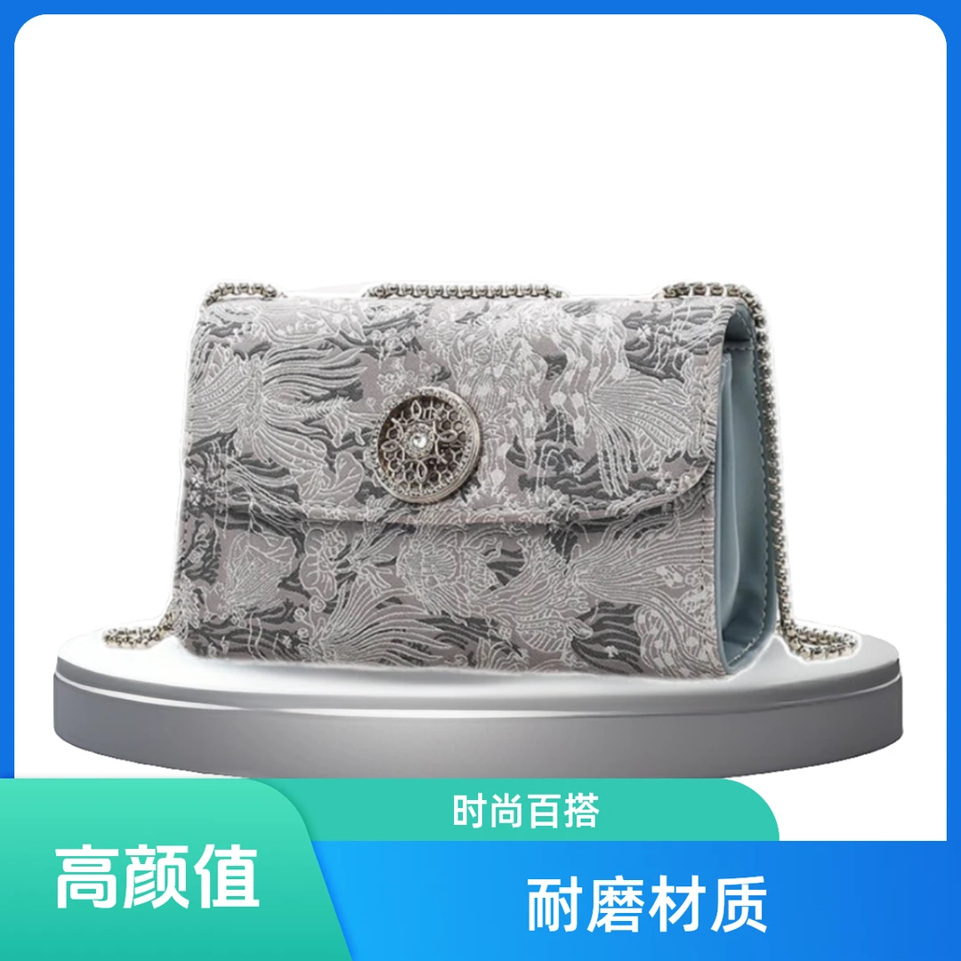 轻奢雪花百搭碎钻镶钻链条时尚单肩斜跨包女包高颜值