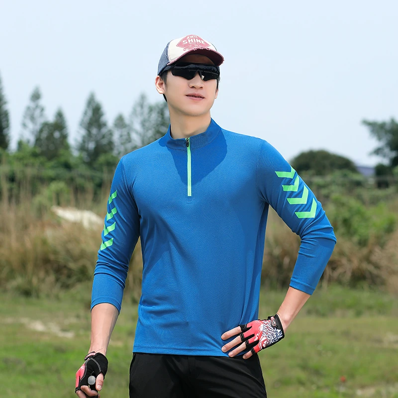 户外长袖速干衣男薄款跑步运动t恤春夏登山训练健身上衣男快干衣