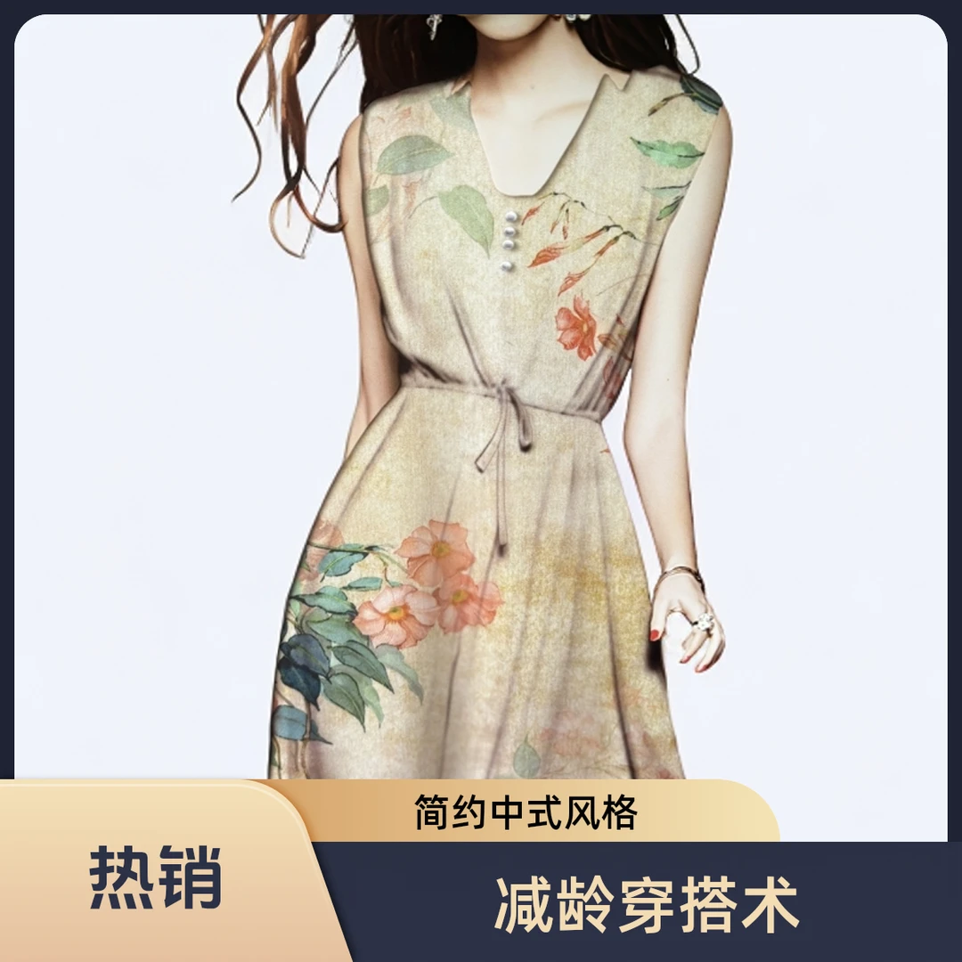 【古风小花】水墨家 65支唯美贡缎绵绸布料 中国风简约中式面料