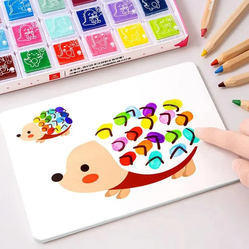 【新疆包邮】儿童手指画画本涂鸦创意宝宝指印点画颜料无毒幼儿园