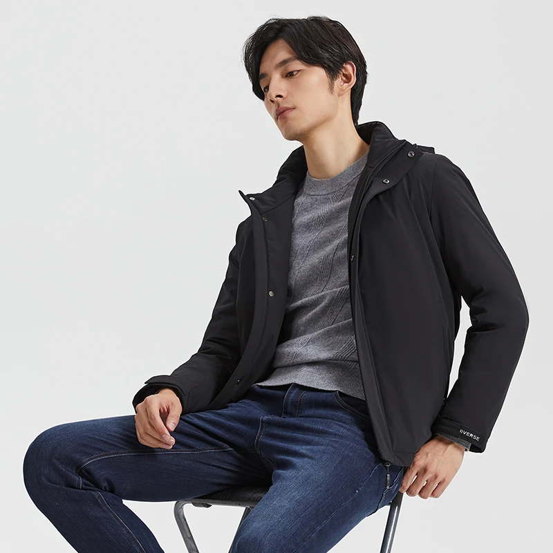 【充电加热】才子男装羽绒服秋冬黑科技智能保暖白鸭绒外套男