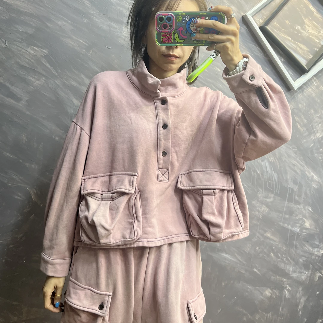 念北穿穿搭立体大兜兜短款春秋新款卫衣