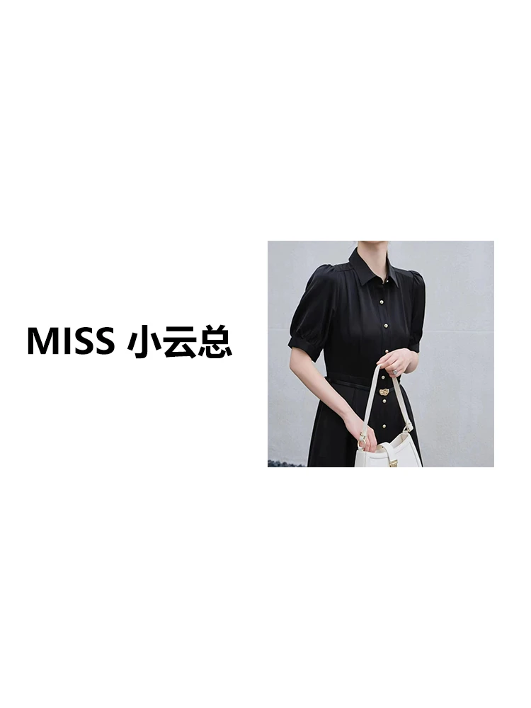 SD老板自留款收腰丝滑中长款短袖连衣裙QF80027
