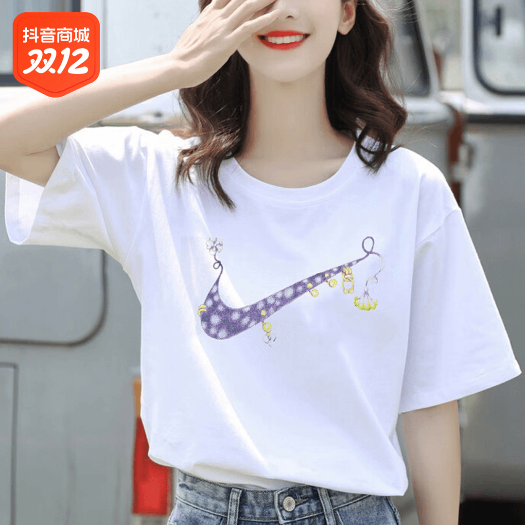 NIKE/耐克半袖女装2023秋新款运动休闲宽松短袖T恤上衣FD9315-100