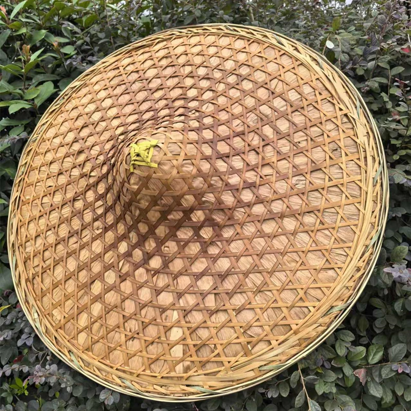烟熏竹编斗笠粽叶竹叶传统斗笠帽防晒装饰斗笠复古古装斗笠帽子