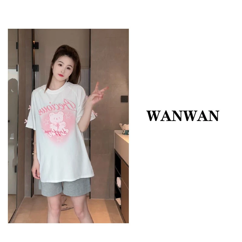 小心机~T恤夏季孕妇薄款上衣纯棉短袖甜美小个子外穿夏季显瘦T恤