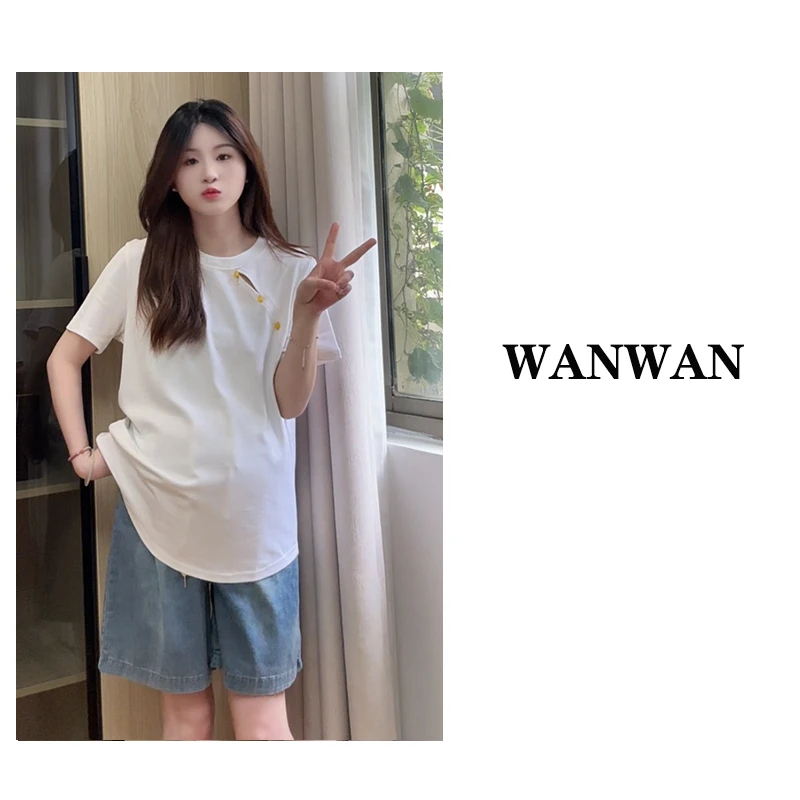 国风T恤~孕妇装上衣夏季新款纯棉短袖t恤宽松大码遮肚子孕妇半袖