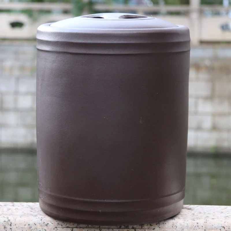 14饼手工竹节光板高度35宽度26口径20cm储茶罐陶瓷茶叶罐家用